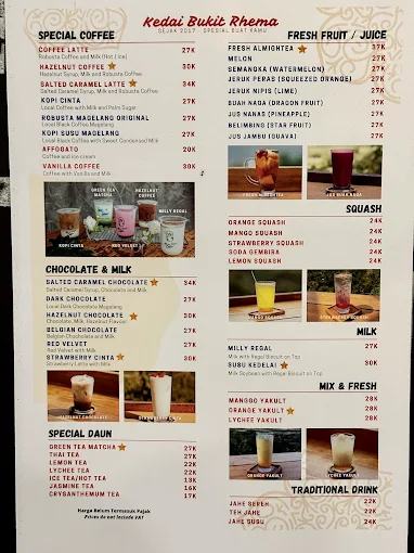 Menu Bukit Rhema